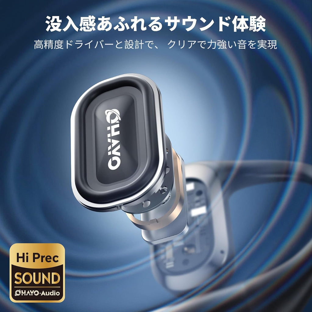 OHAYO T10オープンイヤーイヤホン bluetooth 5.4 ワイヤレス イヤホン 耳掛け式 【2026革新版 ENC搭載 40時間再生 15mmドライバー】ヘッドホン 骨伝導より進化 音漏れ軽減 耳を塞がない 通話ノイズキャンセリング 急速充電 IP55防水 マイク付き ランニング/スポーツ/通勤/会議